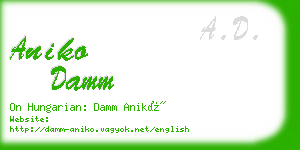 aniko damm business card